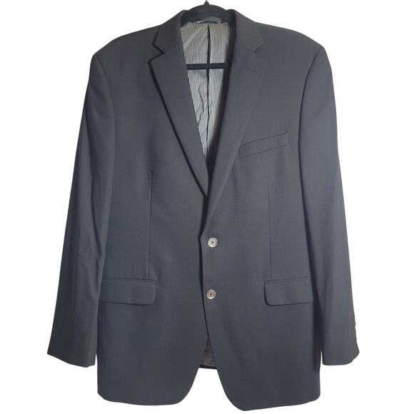 Calvin Klein Sport Coat Blazer Suit Jacket Mens 43R Wool/Polyester Blend Black - Picture 1 of 6